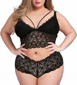 img 3 attached to Plus Size Women'S 2 Piece Lingerie Set With Strappy Bra And Panty Underwear
