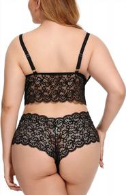 img 2 attached to Plus Size Women'S 2 Piece Lingerie Set With Strappy Bra And Panty Underwear