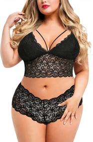 img 4 attached to Plus Size Women'S 2 Piece Lingerie Set With Strappy Bra And Panty Underwear