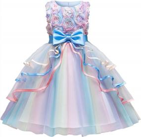 img 4 attached to Beautiful Kids' Lace Ruffles Flower Girl Dress For Weddings & Parties - NNJXD