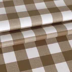 img 1 attached to Sancua Checkered Vinyl Round Tablecloth - Waterproof & Oil Proof For Dining, Buffet Parties & Camping - 60 Inch PVC Table Cover In Coffee & White