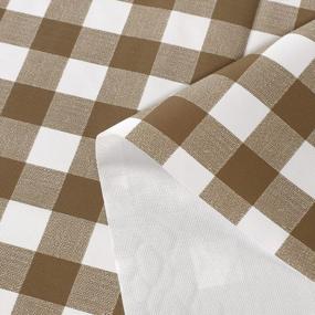 img 2 attached to Sancua Checkered Vinyl Round Tablecloth - Waterproof & Oil Proof For Dining, Buffet Parties & Camping - 60 Inch PVC Table Cover In Coffee & White