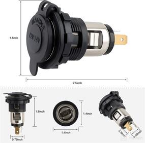 img 3 attached to Waterproof 12V/24V Stainless Steel Cigarette Lighter Socket Power Outlet Receptacle for Car Marine Motorcycle ATV RV - ZHSMS