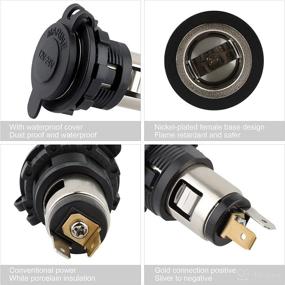 img 1 attached to Waterproof 12V/24V Stainless Steel Cigarette Lighter Socket Power Outlet Receptacle for Car Marine Motorcycle ATV RV - ZHSMS