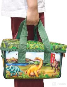 img 2 attached to 🦖 Neat Oh Dinosaur ZipBin: Convertible Toy Box with 2 Dinos – Strong, Sturdy, Stackable Storage, Includes Pre-historic Play Mat – Holds up to 40 Dinos – 18 x 16 inches