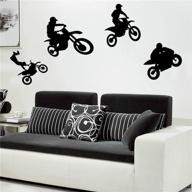 🏍️ hu sha motocross wall stickers: rev up your kids' room with extreme sport décor! логотип