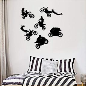 img 3 attached to 🏍️ HU SHA Motocross Wall Stickers: Rev Up Your Kids' Room with Extreme Sport Décor!