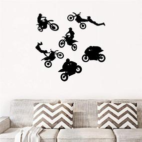 img 2 attached to 🏍️ HU SHA Motocross Wall Stickers: Rev Up Your Kids' Room with Extreme Sport Décor!