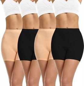 img 4 attached to Women'S Anti-Chafing Spandex Boxer Briefs Slip Shapewear Bike Shorts For Under Dresses