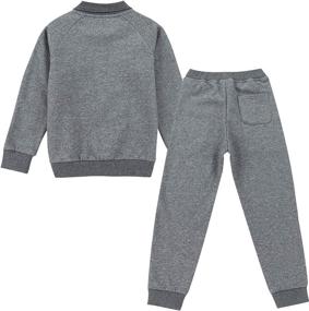 img 3 attached to 👕 2-Piece Sweatsuit Set for Boys - Stylish Athletic Toddler Outfit with Top and Bottom - Kids Clothes for Girls and Boys 1-10T