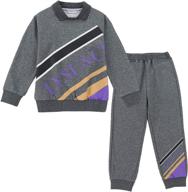 👕 2-piece sweatsuit set for boys - stylish athletic toddler outfit with top and bottom - kids clothes for girls and boys 1-10t logo
