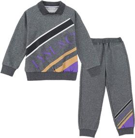 img 4 attached to 👕 2-Piece Sweatsuit Set for Boys - Stylish Athletic Toddler Outfit with Top and Bottom - Kids Clothes for Girls and Boys 1-10T