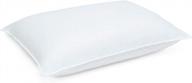 hotel luxury collection white goose down pillow - medium density - hypoallergenic 600 fill power down - perfect for back sleepers - standard size (20" x 26") logo