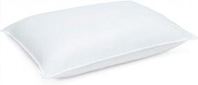 img 2 attached to Hotel Luxury Collection White Goose Down Pillow - Medium Density - Hypoallergenic 600 Fill Power Down - Perfect For Back Sleepers - Standard Size (20" X 26")