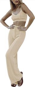 img 1 attached to Selowin Women'S Knit Loungewear Set With Wide Leg Pants - 2 Piece Sweatsuit Outfit