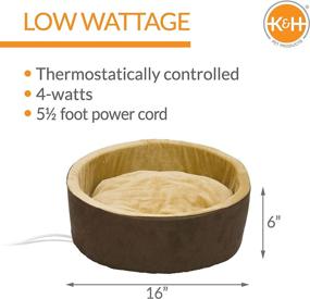 img 3 attached to 🐱 K&amp;H Pet Products Heated Thermo-Kitty Bed in Mocha/Tan - Available in Multiple Sizes