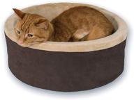 🐱 k&amp;h pet products heated thermo-kitty bed in mocha/tan - available in multiple sizes logo