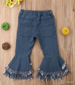 img 1 attached to Chic Little Girl's Vintage Skinny Denim Bell-Bottoms Jean Pants: Timeless Style for Trendy Youngsters