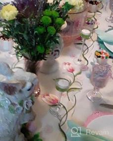 img 6 attached to Розовая вышитая дорожка Simhomsen Tulip Table Runner, 13X88-дюймовое весеннее цветочное столовое белье