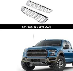 img 4 attached to Linskip Car Front Bumper Fog Lights Vent Honeycomb Overlay Bezel Cover Trim For 2015 2016 2017 2018 2019 2020 Ford F150 Raptor Gen2 Accessories（Chrome）