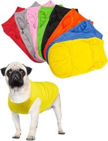 img 4 attached to 🐶 SGQCAR 8-Piece Dog Shirts Pack | Blank Puppy T-Shirt, Colorful Solid Pet Summer Clothes | Breathable Dog Plain Shirts Outfit for Small Medium Dogs Cats L