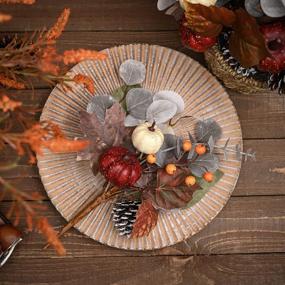 img 2 attached to Harvest Autumn Decorative Spray With Pumpkin, Pine Cone, And Eucalyptus Leaves - Set Of 6 Fall Picks And Branches For Indoor/Outdoor Table Centerpieces, Home Decoration