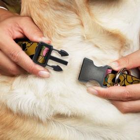 img 2 attached to 🐶 Buckle-Down Scooby Doo Dog Collar: Stacked Close Up Black with Adjustable Sizes for Small, Medium, and Large Dogs - Plastic Clip