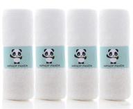 🐼 hiphop panda bamboo baby burp cloths - 500gsm thick ultra absorbent burping cloth for boys and girls, essential newborn towels - milk spit up rags - white - pack of 4 logo