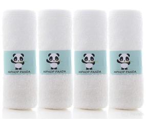img 4 attached to 🐼 HIPHOP PANDA Bamboo Baby Burp Cloths - 500GSM Thick Ultra Absorbent Burping Cloth for Boys and Girls, Essential Newborn Towels - Milk Spit Up Rags - White - Pack of 4
