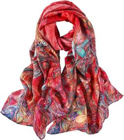 img 4 attached to YangtzeStore Scarf Digitally Printed Floral Women's Accessories - Scarves & Wraps