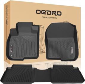 img 4 attached to OEDRO All-Weather Floor Mats Compatible With 2017-2022 Honda CR-V - Complete Set Of Front And Rear Liners In Unique Black TPE