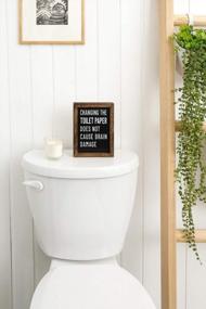img 2 attached to Dahey 1 Pack Farmhouse Bathroom Wall Decor 2 Sides Funny Wood Sign With Saying, Toilet Paper Sign，Home Art Framed For Vintage Bath Laundry Room