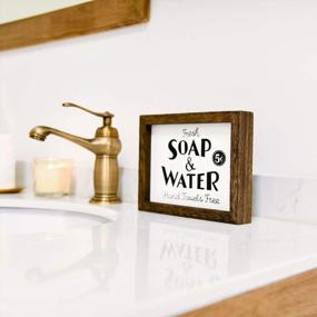 img 3 attached to Dahey 1 Pack Farmhouse Bathroom Wall Decor 2 Sides Funny Wood Sign With Saying, Toilet Paper Sign，Home Art Framed For Vintage Bath Laundry Room