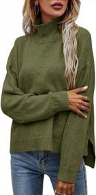 img 3 attached to Stay Chic And Comfortable With Ferrtye'S Womens Casual High Neck Sweater