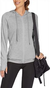 img 3 attached to ELESOL Women'S Athletic Hoodies: Long Sleeve Workout Jacket W/ Thumb Hole, Zip & Pockets (S-XXL)