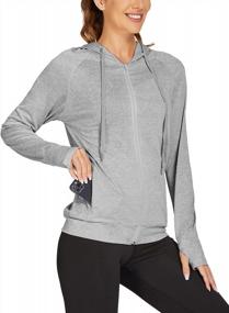img 2 attached to ELESOL Women'S Athletic Hoodies: Long Sleeve Workout Jacket W/ Thumb Hole, Zip & Pockets (S-XXL)