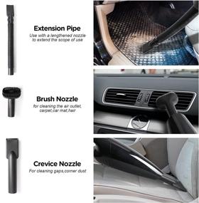 img 2 attached to 🚗 High Power Car Vacuum Cleaner - 7500Pa Portable Handheld Corded Cleaning Kit for Interior, Wet & Dry Pet Hair - Black