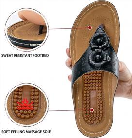 img 2 attached to Women'S Comfy Flip Flops W/ Arch Support: Ecetana Summer Casual Wedge Sandals Shoes