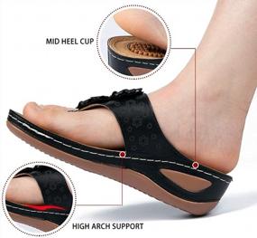 img 1 attached to Women'S Comfy Flip Flops W/ Arch Support: Ecetana Summer Casual Wedge Sandals Shoes