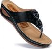 women's comfy flip flops w/ arch support: ecetana summer casual wedge sandals shoes logo