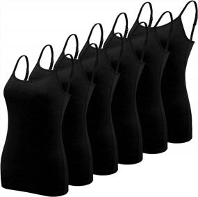 img 4 attached to 6-Pack Women'S Adjustable Spaghetti Strap Camisole Tank Tops By BQTQ