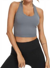 img 1 attached to AGUTIUN Women'S Racerback Tanks With Built-In Bra For Yoga And Running Workouts