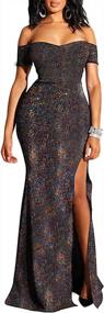 img 2 attached to Stunning Elegant Off Shoulder Maxi Dress For Women - Perfect For Cocktail Parties And Formal Events!