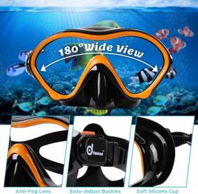 img 3 attached to Odoland Kids Snorkeling 6-In-1 Packages Set With Full Face Mask, Adjustable Fins, Beach Blanket And Waterproof Case For Age 9-15 Boys & Girls