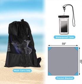 img 1 attached to Odoland Kids Snorkeling 6-In-1 Packages Set With Full Face Mask, Adjustable Fins, Beach Blanket And Waterproof Case For Age 9-15 Boys & Girls