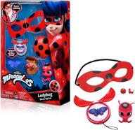 playmates toys miraculous ladybug dress up set with yoyo, color change akuma, tikki kwami mask and earrings. logo
