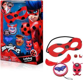 img 4 attached to Playmates Toys Miraculous Ladybug Dress Up Set With Yoyo, Color Change Akuma, Tikki Kwami Mask And Earrings.