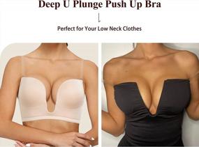 img 3 attached to Get The Ultimate Cleavage With YANDW Low Cut Deep U Plunge Bra With Padded Push Up And Multiway Straps