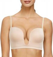 get the ultimate cleavage with yandw low cut deep u plunge bra with padded push up and multiway straps logo