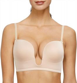 img 4 attached to Get The Ultimate Cleavage With YANDW Low Cut Deep U Plunge Bra With Padded Push Up And Multiway Straps